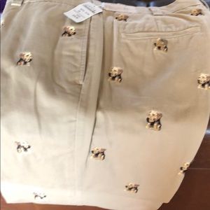 Men’s Khaki Embroidered Lab Pant. Size 34/No Hem.